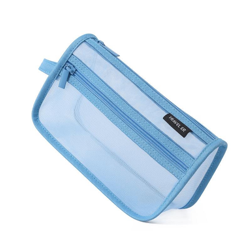 Stylish Large Capacity Pencil Case for Men - Durable and Simple Office Stationery Storage Bag