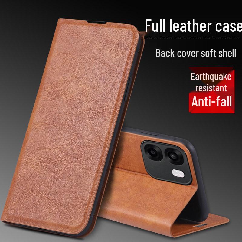 

Oppo A6s 5G Flip Cover: Full-Coverage Leather Case with Card Slot & Magnetic Closure, Anti-Fall Protection. OPPO A6S