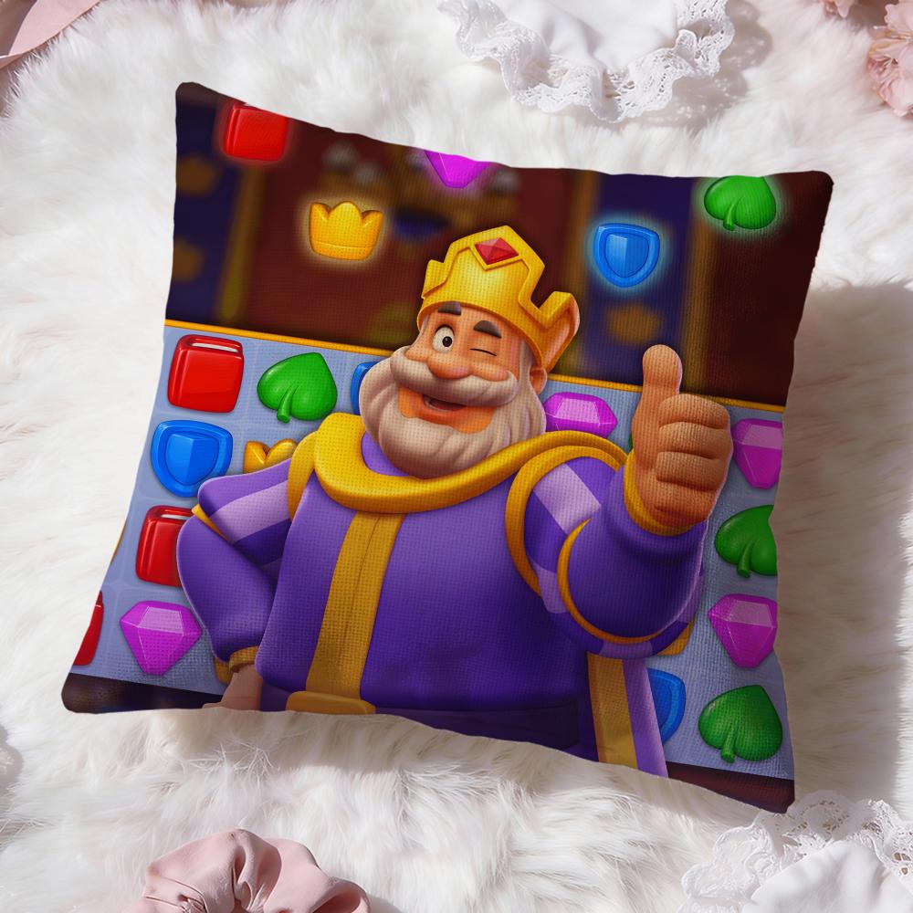 Royal Match game Cushion Cover Premium Comfort Reversible Pillow Cove -Two in One Design for Any Room & Car Interior