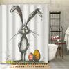 1pc Shower Curtain - Whimsical Easter Bunny with Decorated Eggs Design Waterproof