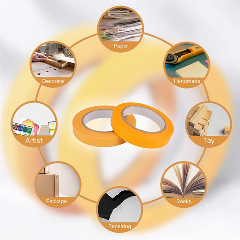 1Rolls 18-50m Model Masking Tape DIY Yellow Masking Tape Width 2/3/6/8/10/12/18/30/50mmPinstriping Tape 3