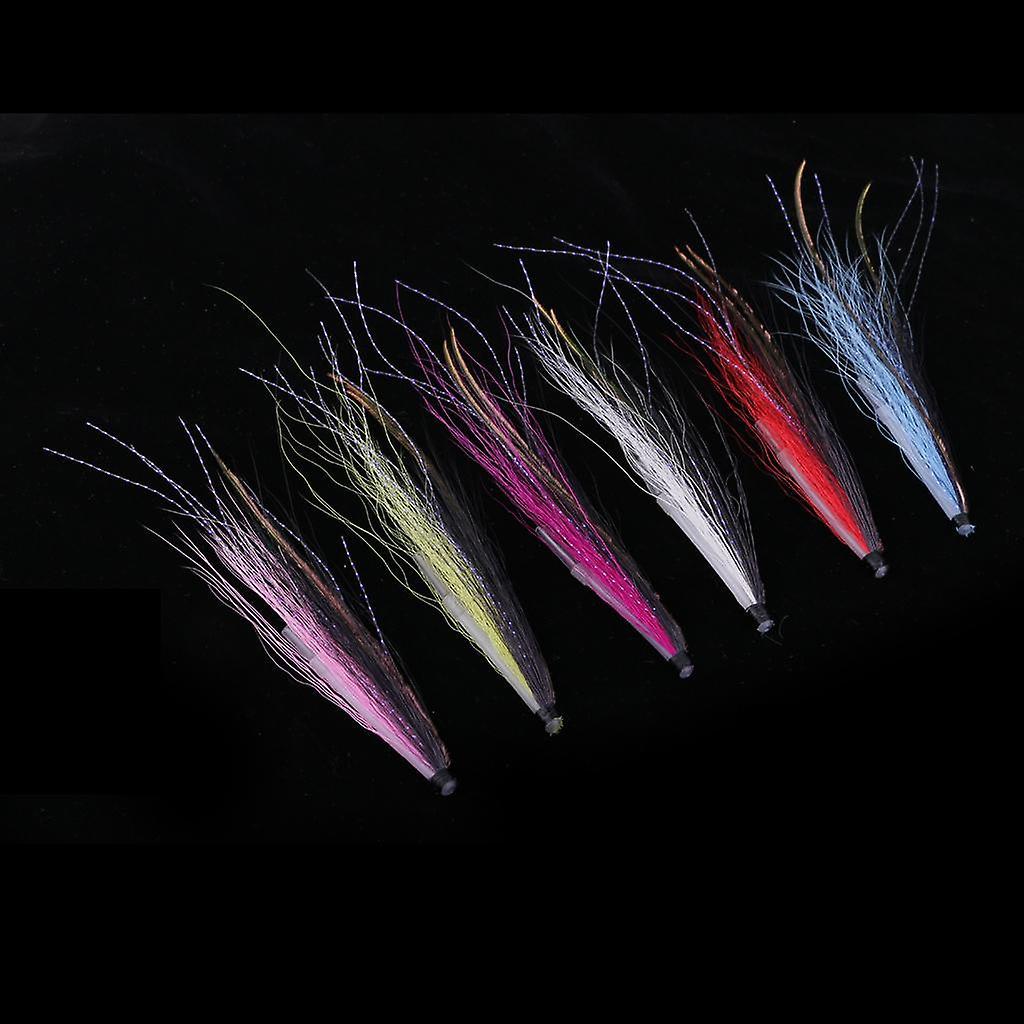 9x6Pcs Tube Fly Fishing Mini Sunray Shadow Riffle Hitch Salmon Flies 50mm