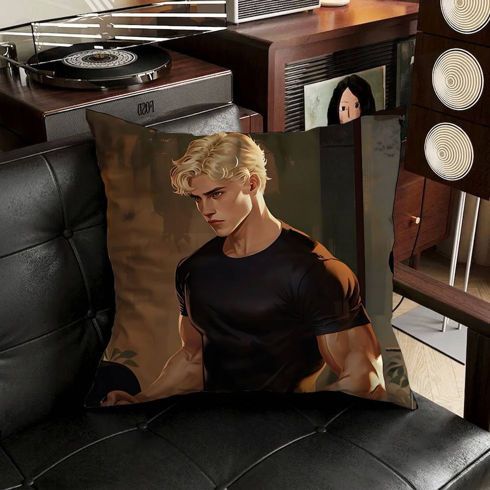 Aaron Warner SShatter Me Pillow Case Antidustmite Pillowcase Invisible zipper silky short plush Sofa cushion cover