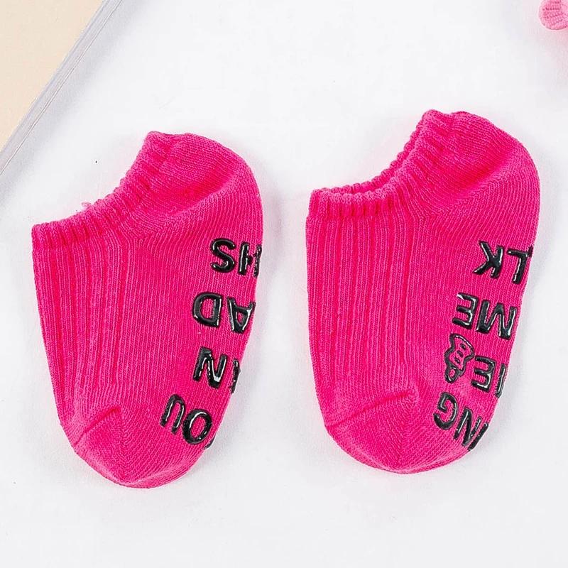 Cute Candy Color Stripe White Baby Floor Socks Summer Spring Thin Cotton Rubber Anti-slip Short Ankle Stockings for Boys Girls