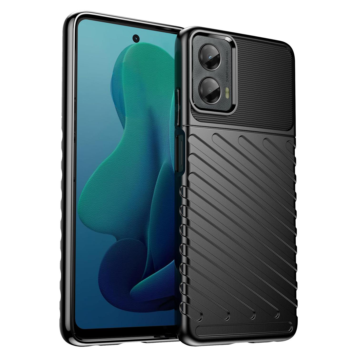 

For Motorola Moto G 5G (2024) Case Twill Texture TPU Shockproof Protective Phone Cover Black