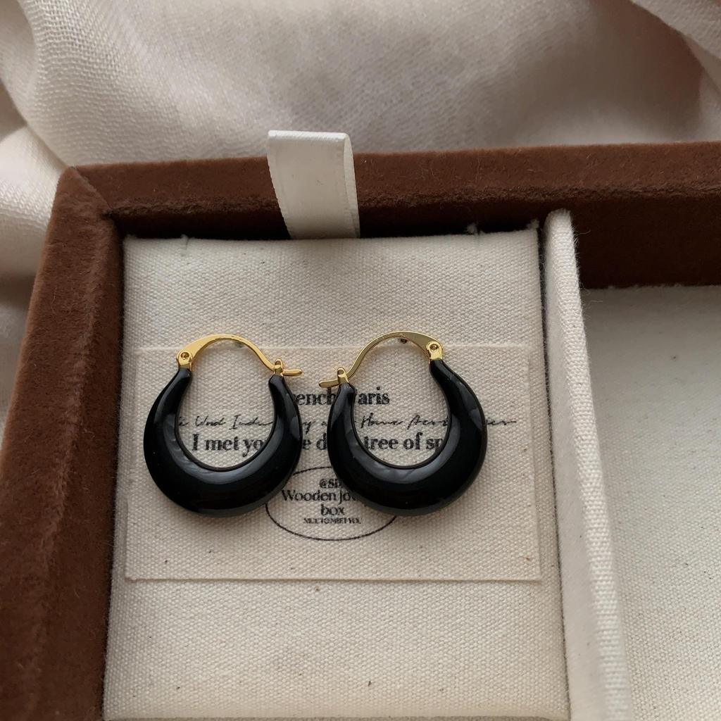 Classic Versatile Ring Earrings, Ear Buckles, Light Luxury, Simple Personality, Not Picky, High-End Autumn And Winter Earrings