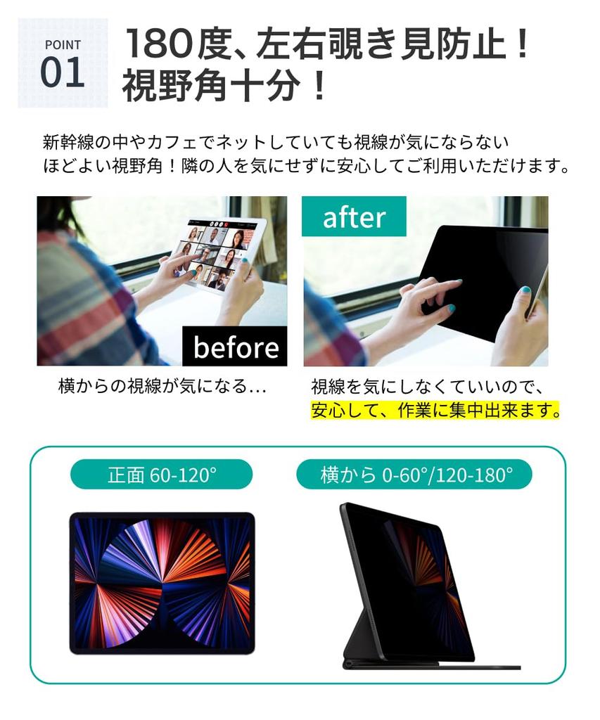 LOE Magnetic iPad Peep Prevention Film iPad Pro 13 Inch Filter Landscape Type Privacy Filter Eyepad Pro 13 (M4, 2024) Anti-Reflection