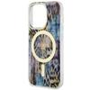 Funda para iPhone 14 Pro Guess Leopardo MagSafe Azul
