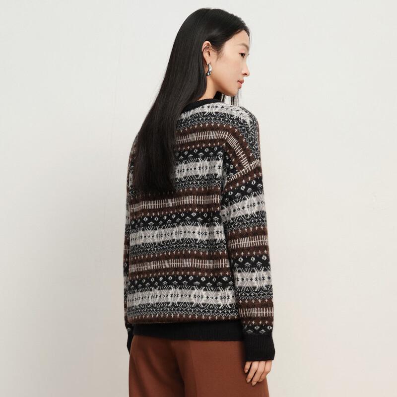 Elva' Island Women's Striped Long Sleeve Knit Sweater