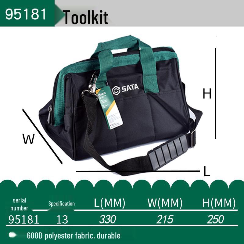 SATA Double-Layer Canvas Electrician Tool Bag - Large, Multi-functional, Thickened Nylon Shoulder Bag
