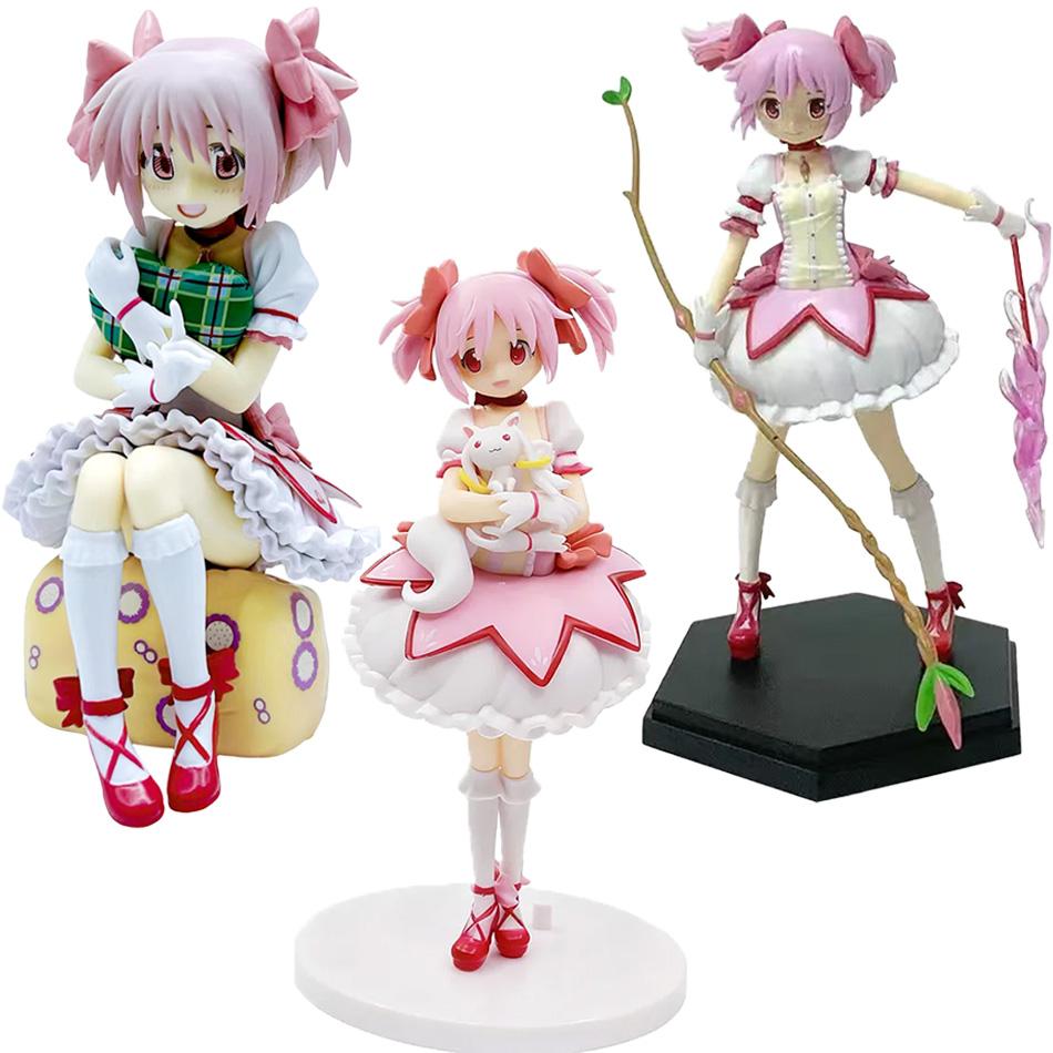 Puella Magi Madoka Magica Aniem Figur Kaname Madoka Magic Girl PVC Anime Drei Actionfiguren Modell Cartoon Modell Spielzeug Geschenk