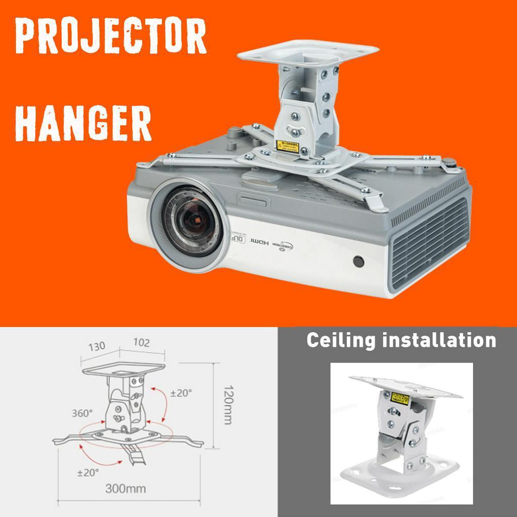White Universal 360 Angle Rotation Projector Bracket Ceiling Mount Wall Bracket DVR Camera Holder Theater Office Meeting Room Home