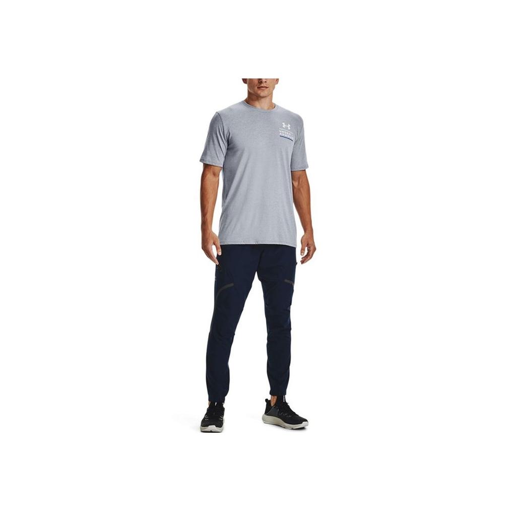 Under Armour Horizon Outdoor Sports Letter Pattern Crew Neck Short Sleeve T-Shirt Men T-Shirt Gray 1370189-036