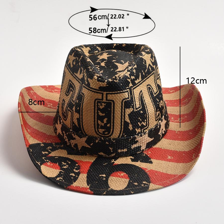 2023 Nouă pălărie de cowboy de vest de epocă pentru bărbați și femei Panama Cowgirl Cowboy Jazz Hat Pălărie de soare de paie