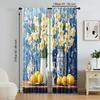 2 Pcs   Versatile Polyester Transparent Curtains for Home Decoration Lemon Still Life with Elegant Vases for Use In Bedrooms and