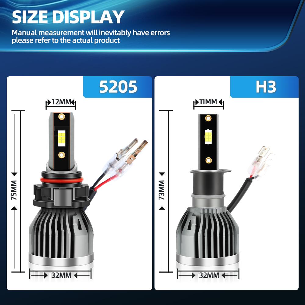 Cooling System 30000LM  H3 Car LED Headlight Bult in Driver High Quality 3570 CSP Chips LED Bulbs