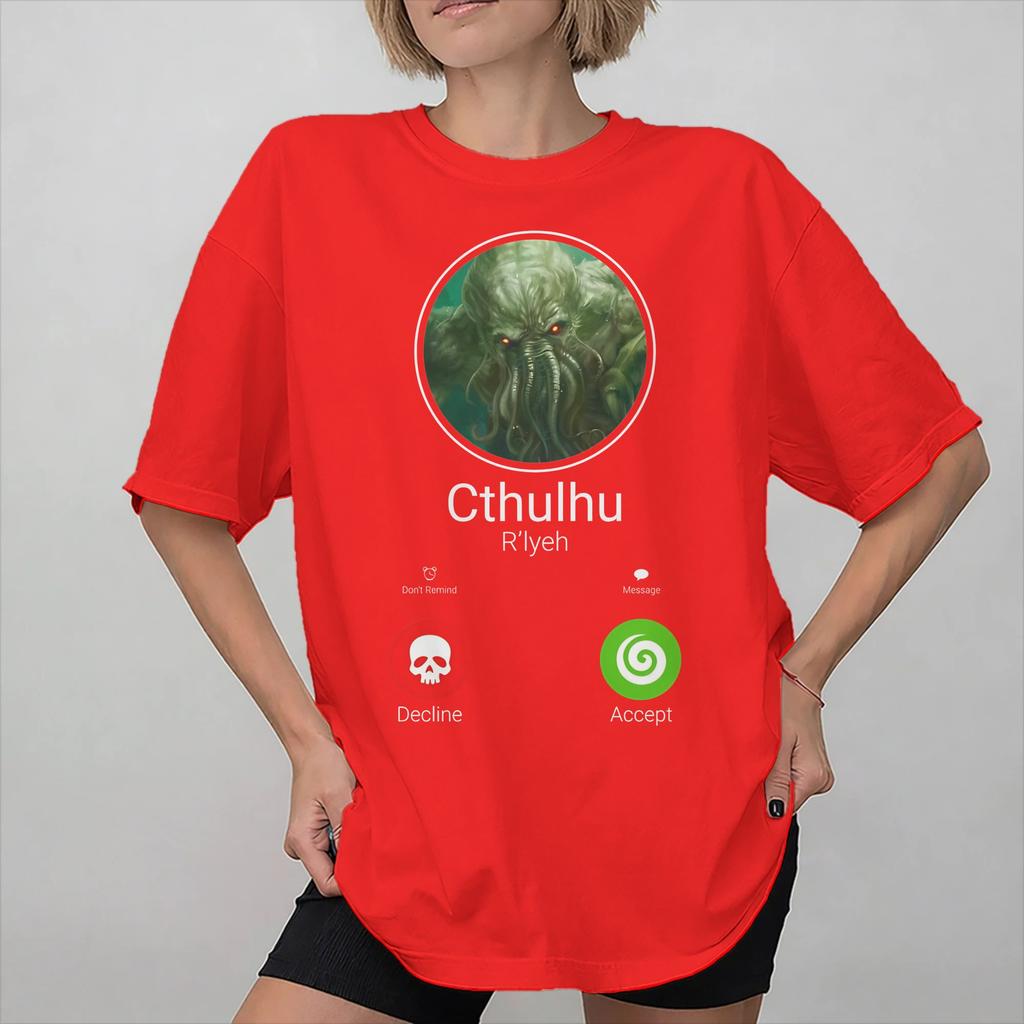 Unisex Women Graphic Printed Call Of Cthulhu Lovecraft T Shirt Tee Cotton Tshirts Clothing