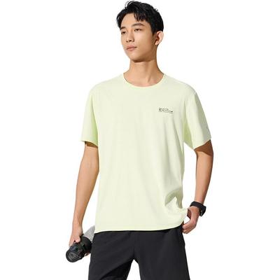 Running Series Sports Casual Simple Solid Color Round Neck Pullover Short Sleeve T-Shirt Men Tops Silent-Green 952525110-5