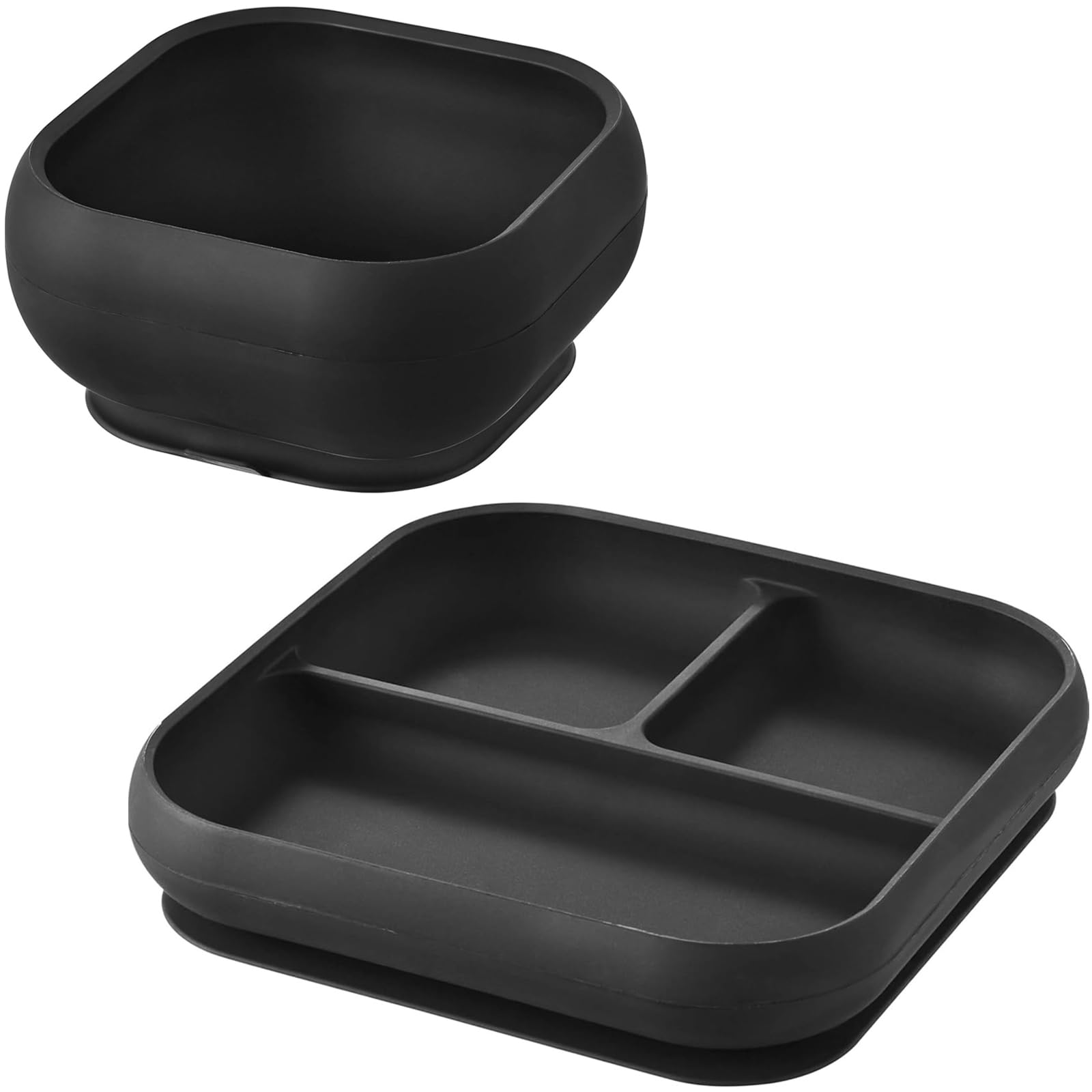 

Yamazaki Силиконовая миска для детского питания с присоской, поднос Tower и подходит для заморозки, не легко чернеет 10048 10050 + [Набор из 2 штук] Посудомоечная машина, микроволновая печь, чёрный