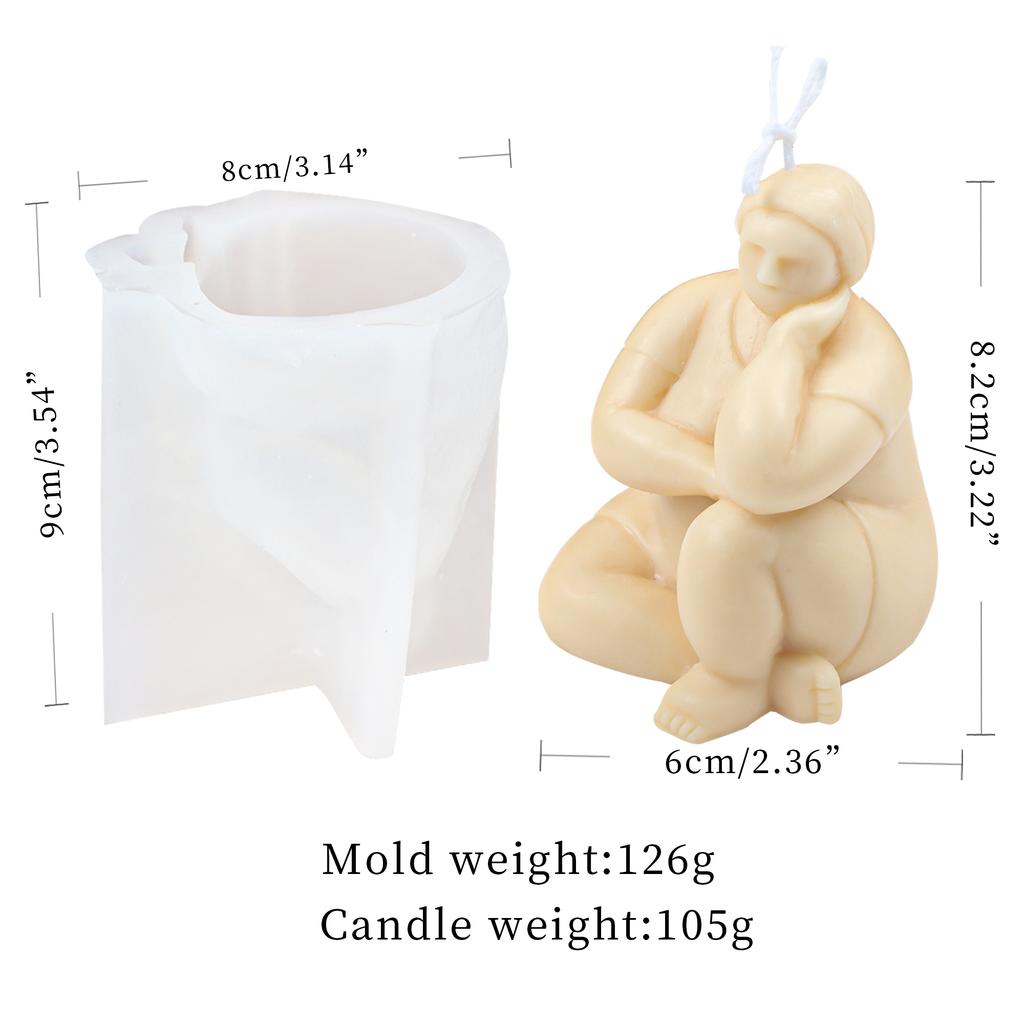 3D Damenkörperform Kerzenform Yogapose für handgemachte Seife Epoxidharz Polymer Clay DIY Duftgips Epoxidharz