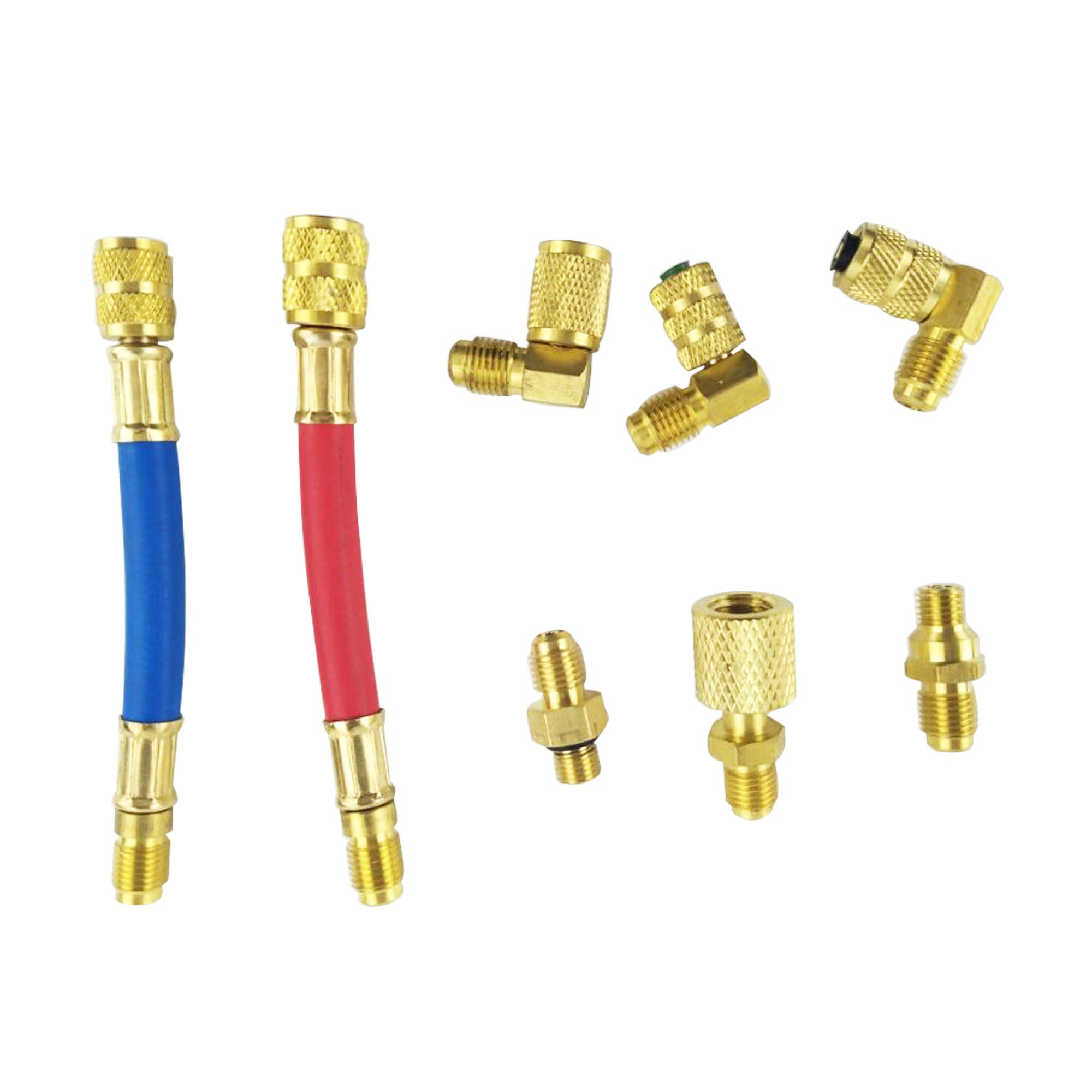 

WISEPICK 8PCS A/C CAR Air Conditioning Connector Adapter Hose Set Kit, R134A R12 Fitting Adapter Set Conversion.