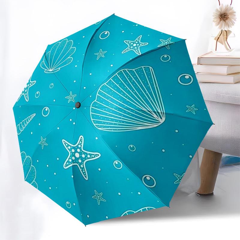 1pc Cartoon Pattern Umbrella with Plastic Handle,Suitable for All Seasons Home Travel Outdoor Umbrella