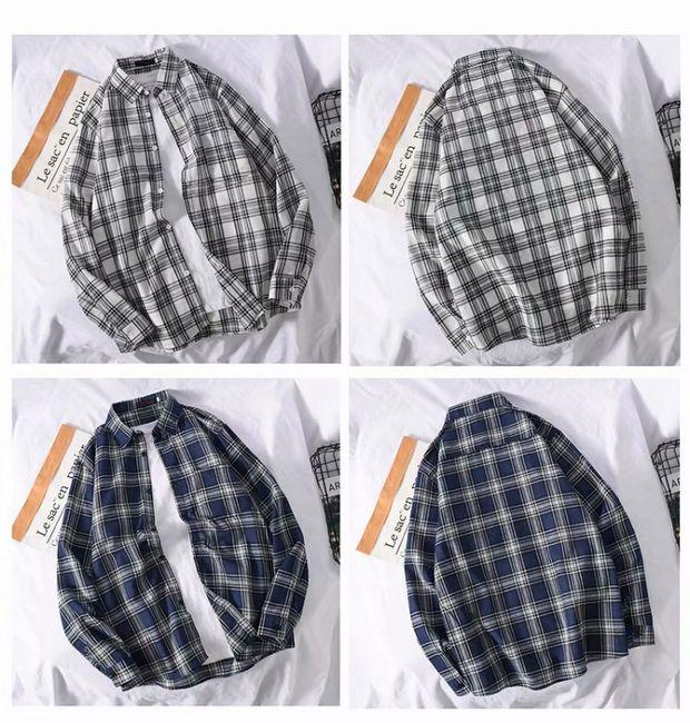 Men's Long-Sleeve Plaid Shirt - Trendy Hong Kong & Korean Style, Lightweight, Casual, Versatile Jacket for Spring & Autumn