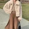 Wysokiej klasy płaszcz z imitacji wełny jagnięcej dla kobiet, wysokiej klasy jesienno-zimowy nowy luźny płaszcz z imitacji futra króliczego dla kobiet