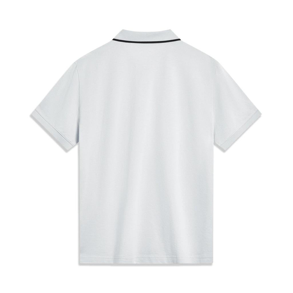 Li Ning Kleurblok Poloshirt Heren Tops Steengrijs APLT097-3