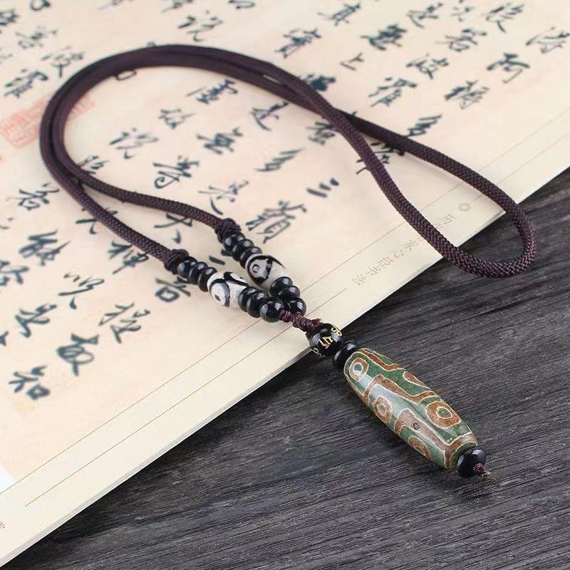 Xizang Nine Eye Sky Beads Vintage Versatile Tibetan Buddha Beads Pendant