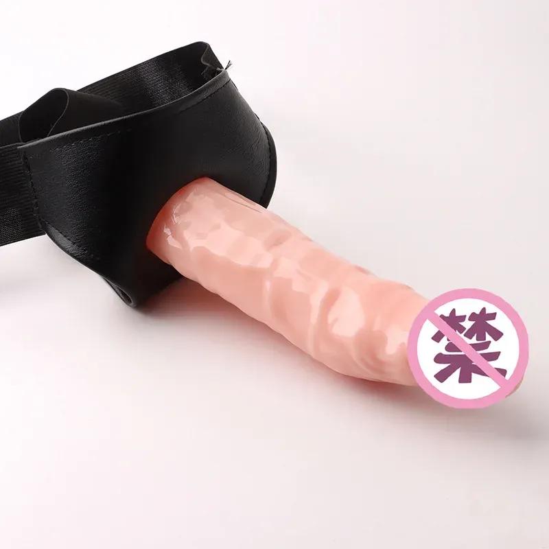 Männer Strap On Dildo Höschen Tragbare Hohl Penis Verlängern Hülse Strapon Dildo Hosen Harness Gürtel für Mann Sex Spielzeug Für frau
