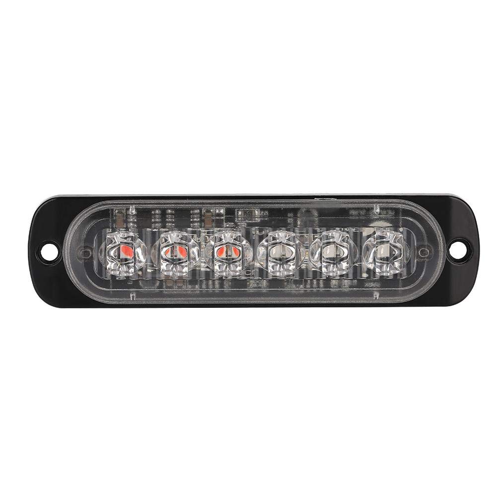 Výstražné světlo do auta, 4 ks 12-24V Auto 6 LED Blikající Stroboskopické Nouzové Výstražné Světlo Mřížka Blikající Světelná Lišta (Modrá červená)