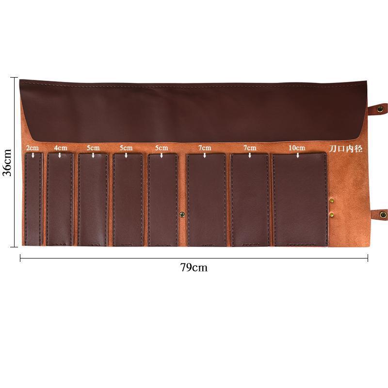 Bolsa Enrollable Duradera para Cuchillos de 8 9 11 Ranuras Piel PU Chef Santoku Cuchillo de Carnicero Estuche de Transporte Japonés Bolsillo de Almacenamiento para Cuchillos de Viaje Profesional