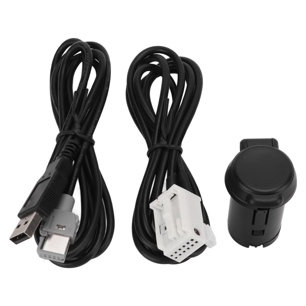 Stereo Adapter USB Plug Connecting Cable Set Kit Replacement for Peugeot 206 207 307