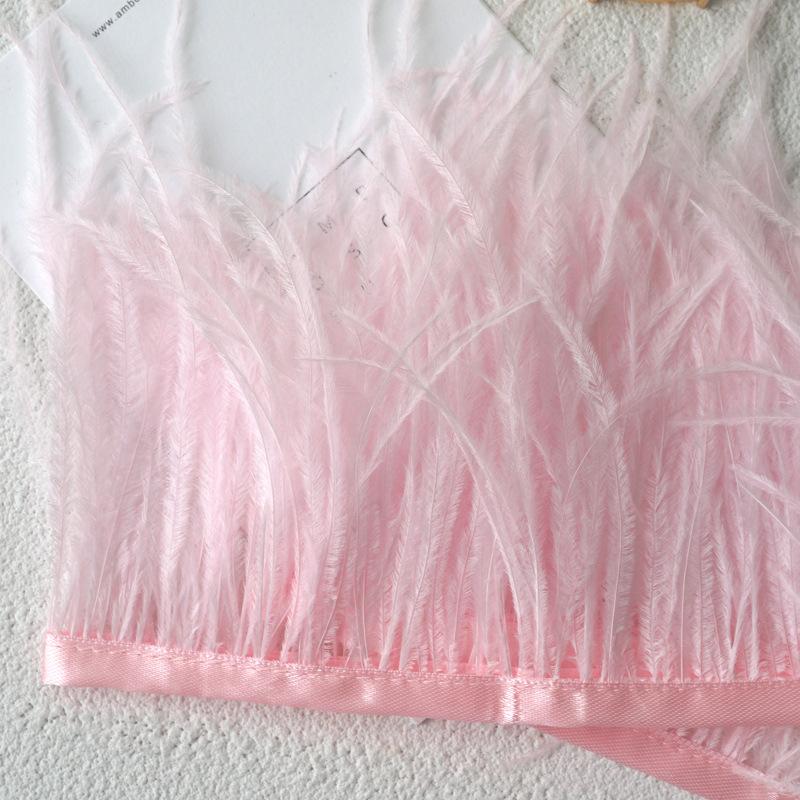 Feather Cloth Strip 10-15Cm Ostrich Hair Cloth Edge Dress Latin Dance Dress Skirt Decoration Clothing Accessories Lace