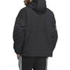 adidas Originals Embroidered Logo Reversible Long Sleeve Hooded Cotton Jacket Men Outerwear Black IU4785