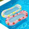 Hamac Flottant Pliable en Maille PVC Fraise Ananas Mignon, Chaise de Piscine Portable pour Adultes Détente d'Été