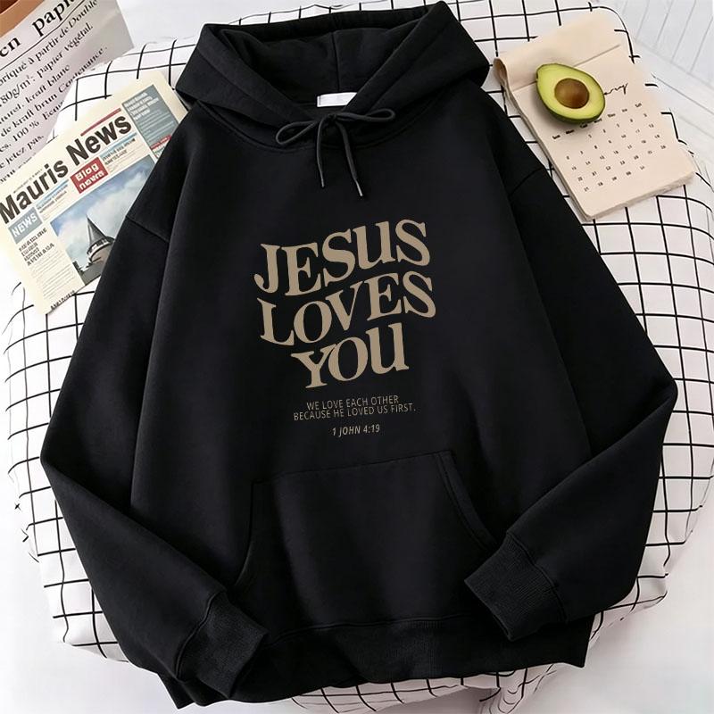 Fashion Jesus Love You Letter Print Hoodies Spring Autumn Winter Casual Hoodies Sweatshirts Men Women Top