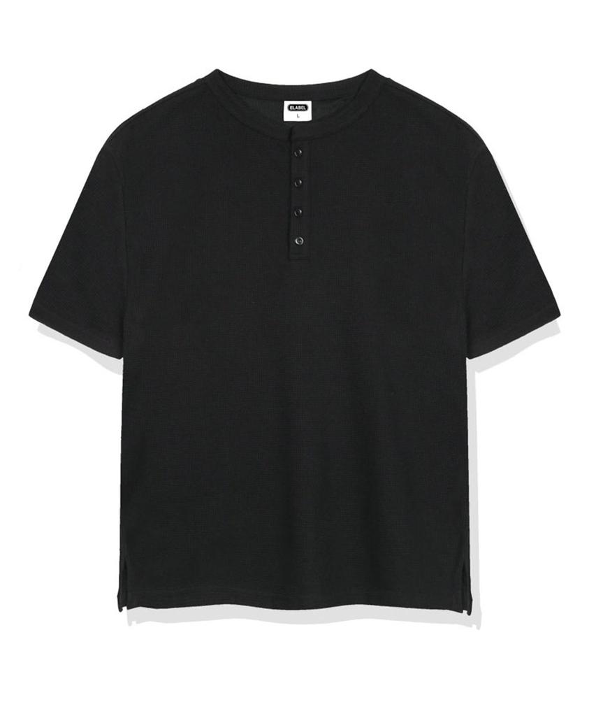 Beijiglabel Raon Waffle Henley Neck Short-Sleeve T-Shirt 3 Colors [Blsr_0001]