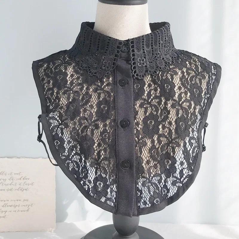 Fake Collar For Shirt Detachable Collars Solid Shirt Lapel Blouse Top Men Women Black White Girls Top Clothes QH132