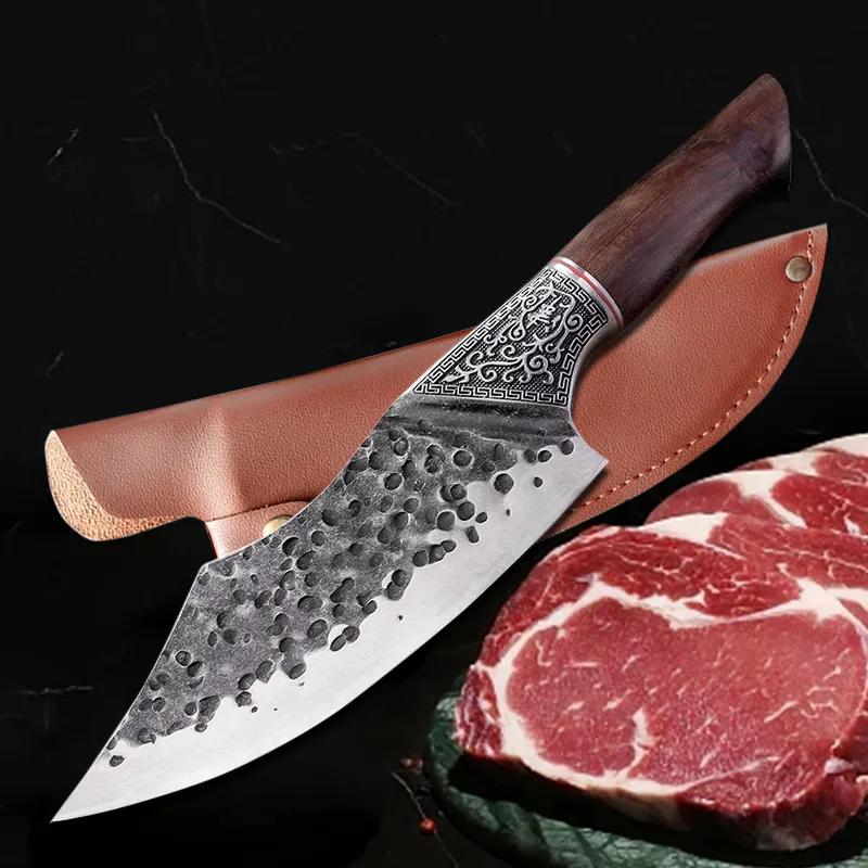 Couteau de boucher en acier forgé, couteaux de cuisine faits à la main, couperet à viande, couteau à découper pour Chef