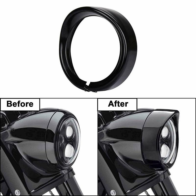7 Inch Chrome Headlight Trim Ring Bezel Motorcycle Headlamp Decor Cover Accessories for Harley Touring Street Glide 1983-2013