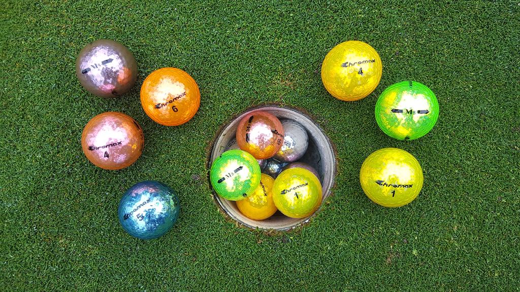 Chromax Metallic M5 Color Mix Golf Balls (Pack of 6) Assorted.