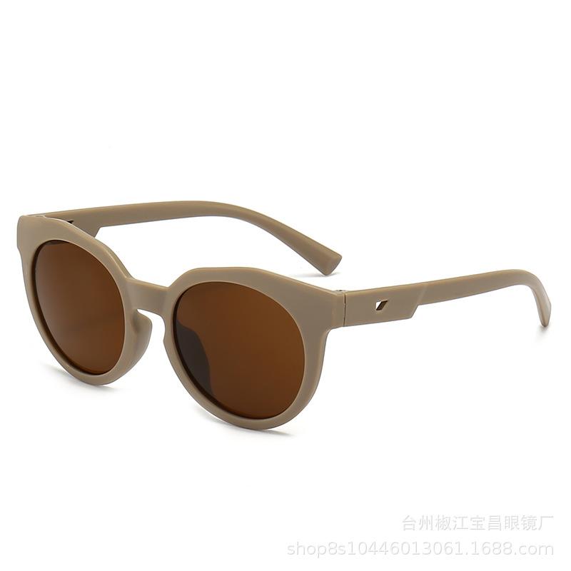 Children'S Sunglasses Danish Matte Baby Sunglasses Trendy Retro Mocha Glasses Uv400 Uv Protection
