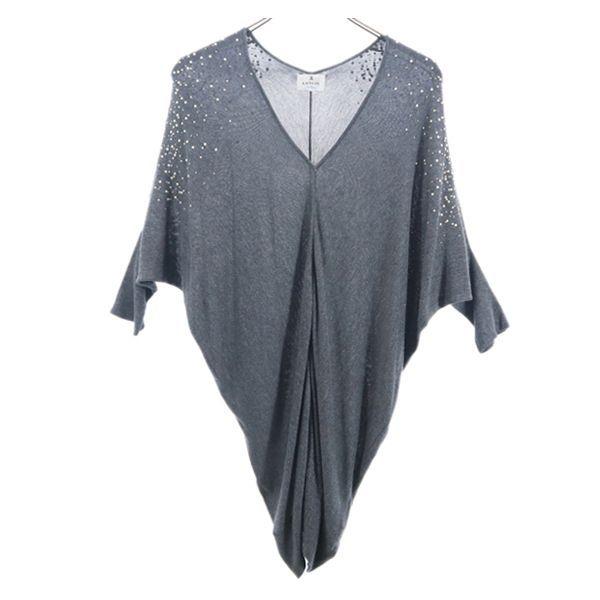 

LANVIN en Bleu Long sleeve Dolman sleeve sweater 38 Gray knit Women Used