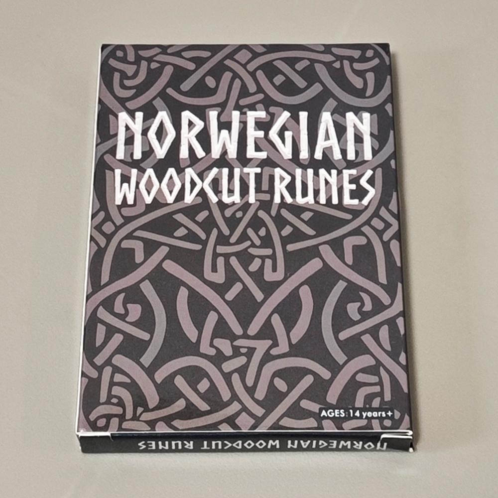 10.4*7.3cm Norwegian Woodcut Runes Deck 24 Cards Oracle Deck Elder Futhark Runes