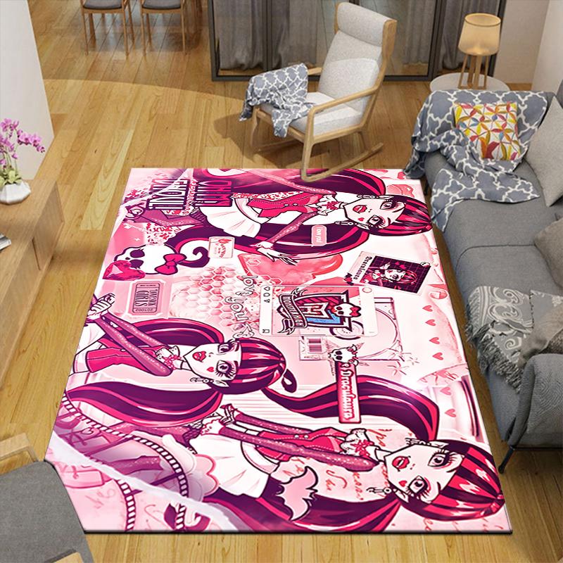 1Pc Monster High Party Time Rug, Office Carpet Indoor Outdoor Doormat, Non-Slip, Comfortable, Living, Christmas Halloween,  Xmas Gift S1943