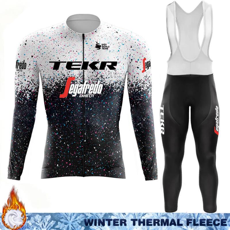 Termal Fleece Cycling Jersey Men's Winter Suit TEKR Thermal Man Outfit 2026 Mens Long Sleeve Clothing Jumper Set Ciclismo Hombre