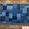 Sfondo Patchwork di Jeans 2D Diverse Tonalità di Blu Toppe di Denim Sfondo per Festa a Tema