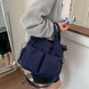 Canvas Bag Women's Large Capacity Lightweight Tote Bag Solid Color Shoulder Crossbody Bag